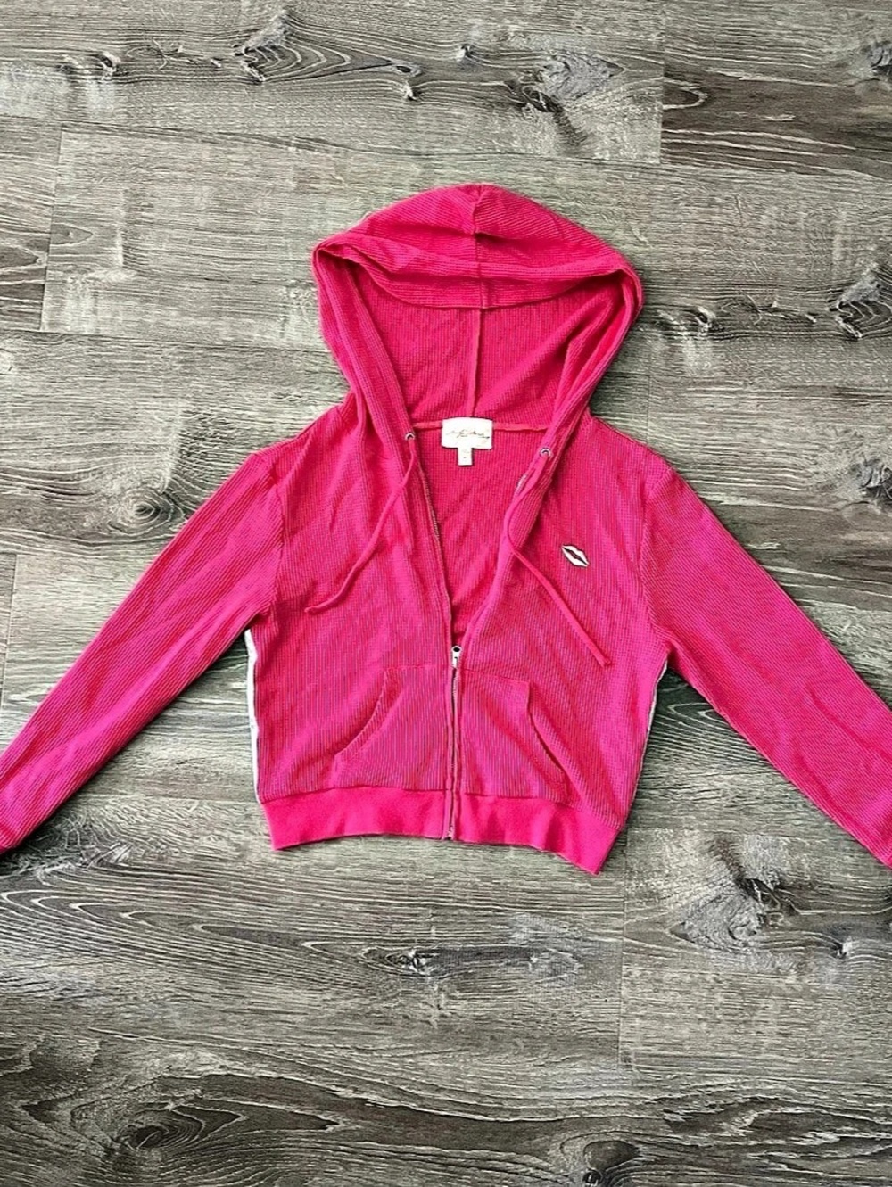 Marilyn Monroe cropped pink hoodie